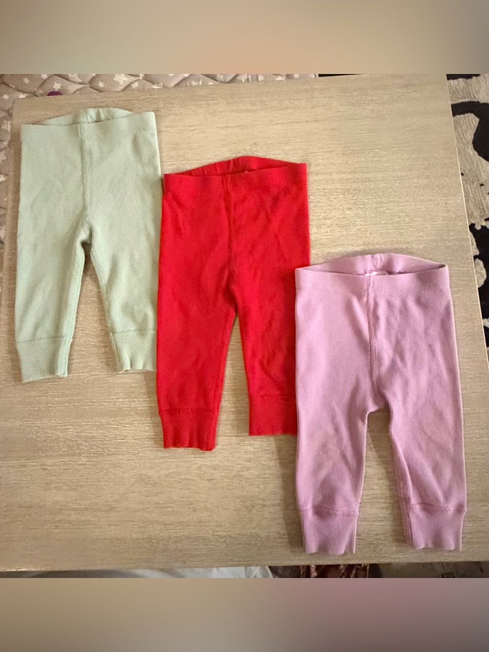 Bundle of 3 Hanna Andersson Leggings Mint size 6-12 months